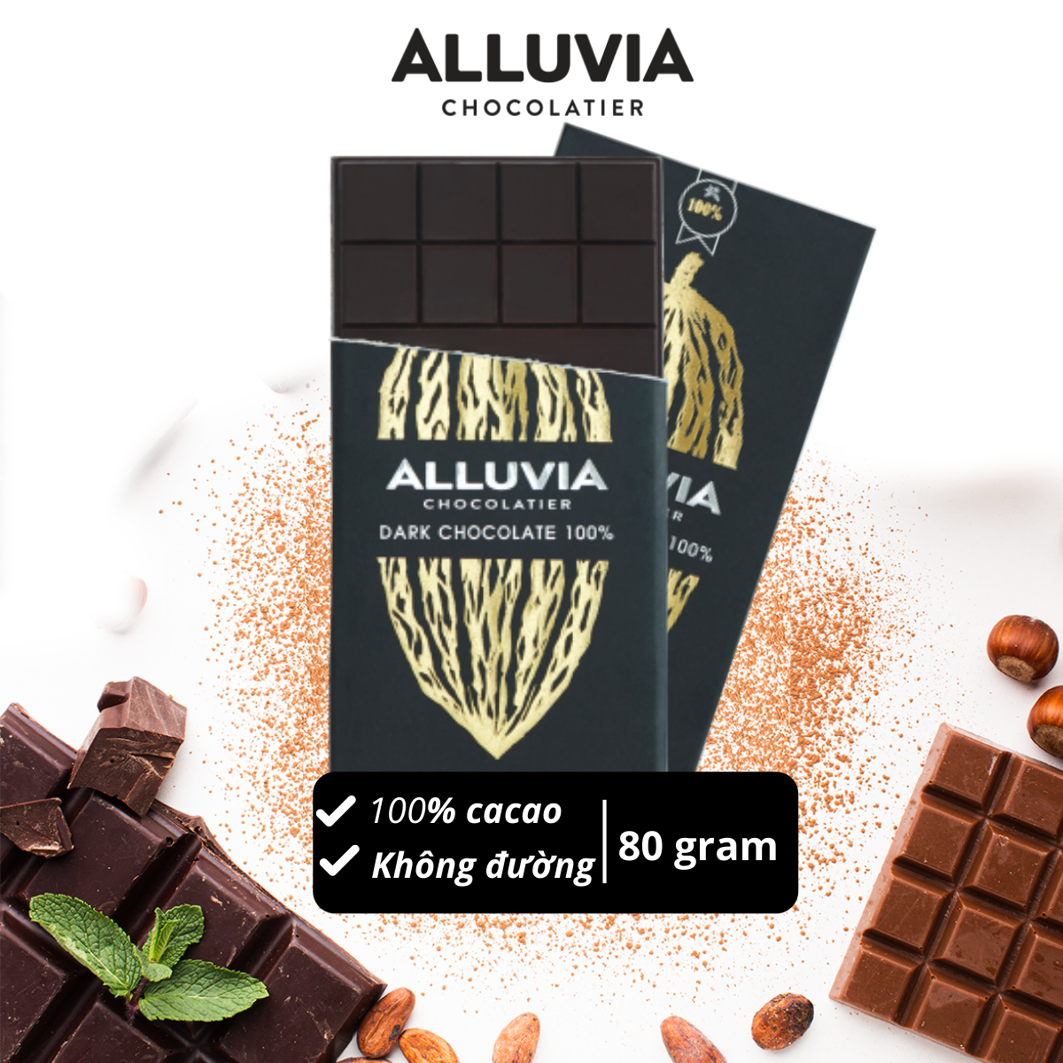 Artisanal dark chocolate - VIETNAM 100%.
